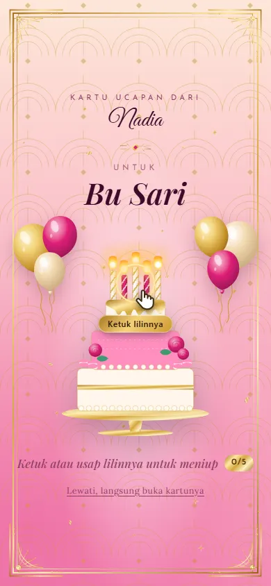 Kartu ucapan Tiup Lilin