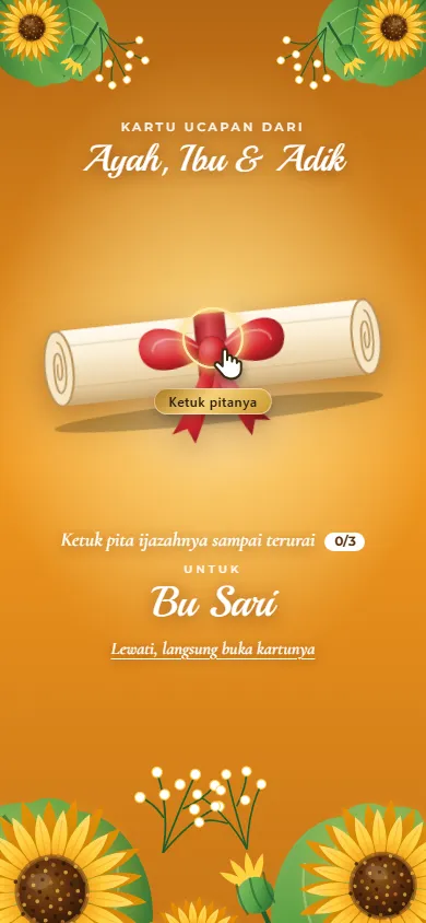 Kartu ucapan Bunga Matahari