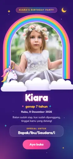 Template Unicorn Pelangi
